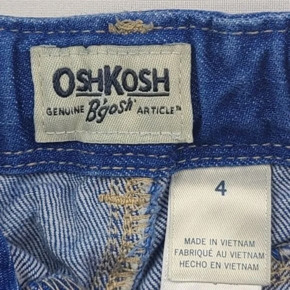 OshKosh Bgosh Toddler Girl Adjustable Waist Short Denim Jean Size 4